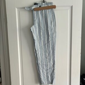 Banana Republic Sky Blue and White Striped Trousers
